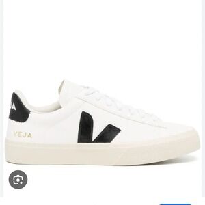 campo chrome white leather black women sneakers size US 8, EU 39